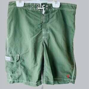Ralph Lauren Men's Green Swimwear Designer Beachwear Pool Lined Shorts EUC